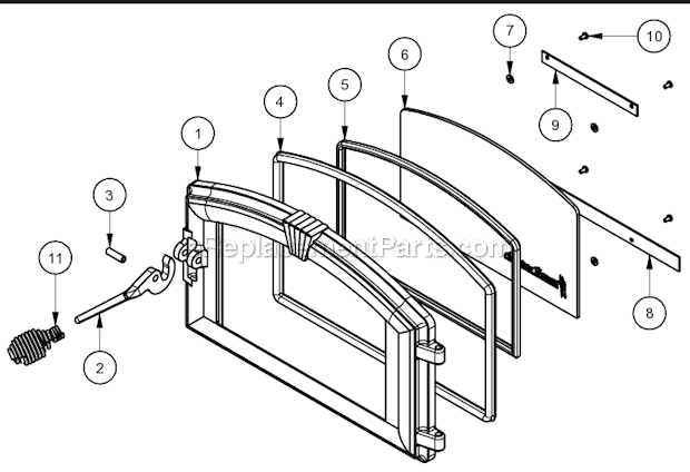 Page B Diagram and Parts List for 6039T  US Stove Company Furnace